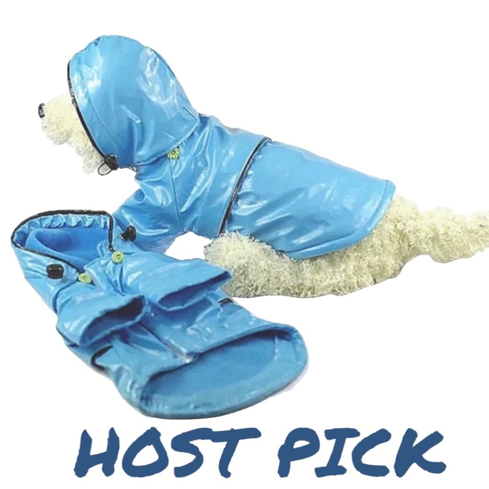 🐾 HOST PICK 🐾 Pet Life Baby Blue Waterproof Adjustable Pet Raincoat Size Med NWT - Picture 2 of 12